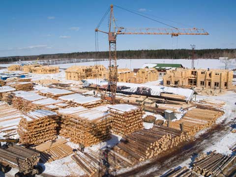 Зимнее строительство сруба